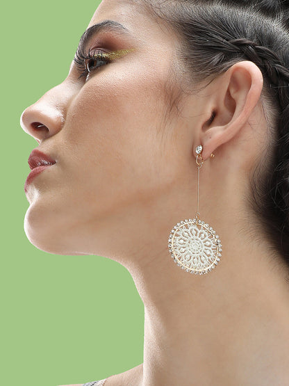 Gold Plated Party Designer Stone Drop Earring For Women
