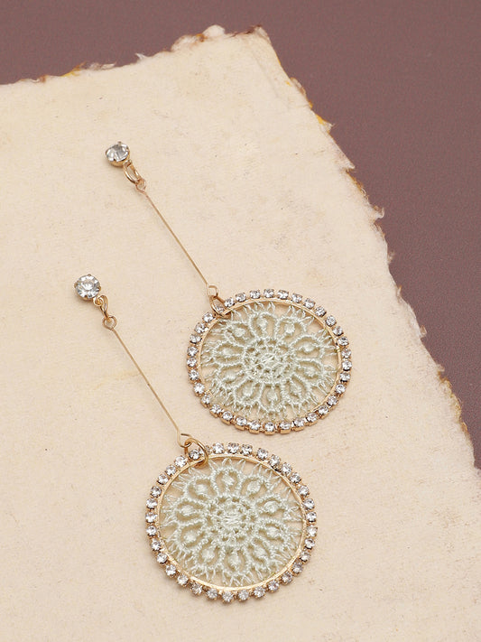 Gold Plated Party Designer Stone Drop Earring For Women