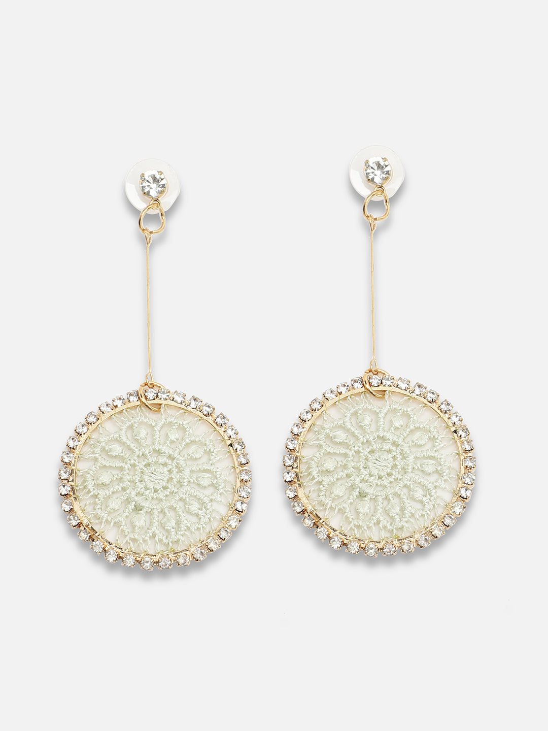 Gold Plated Party Designer Stone Drop Earring For Women