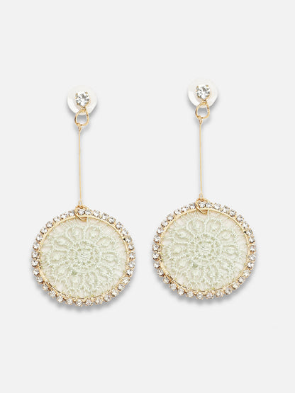 Gold Plated Party Designer Stone Drop Earring For Women