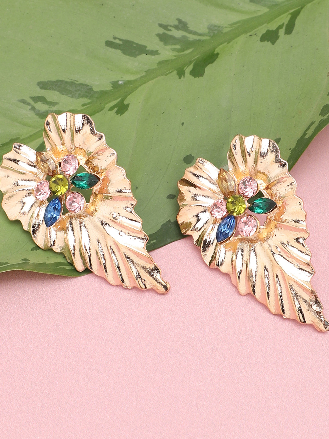 Gold Plated Party Designer Stone Drop Earring For Women