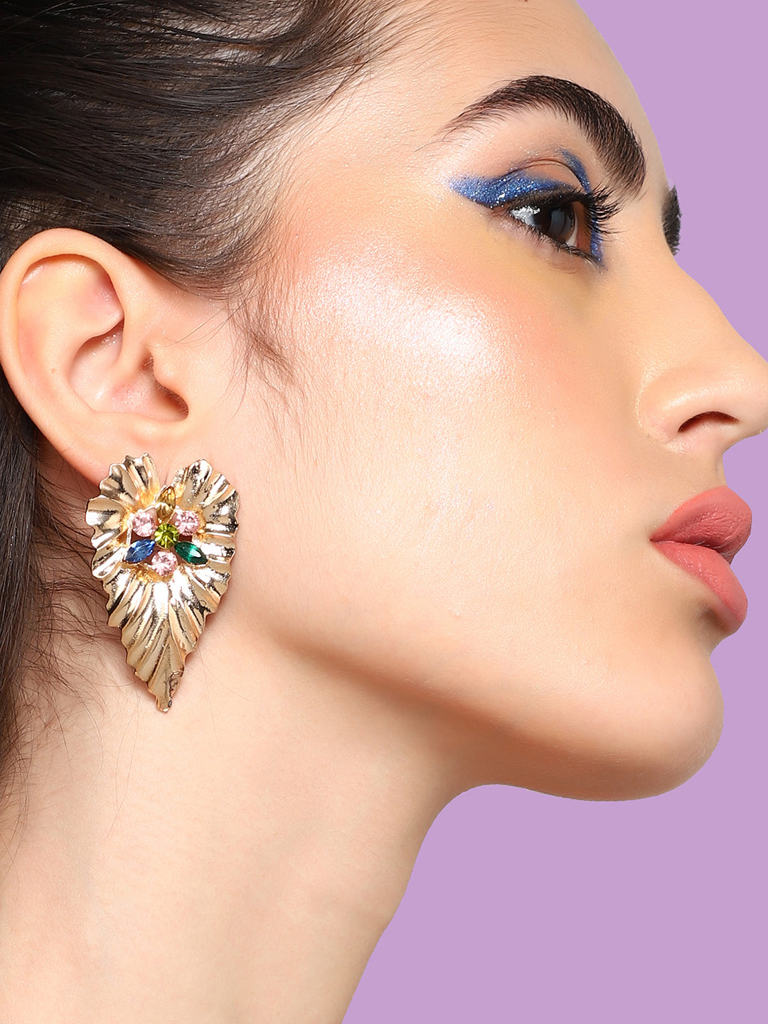 Gold Plated Party Designer Stone Drop Earring For Women