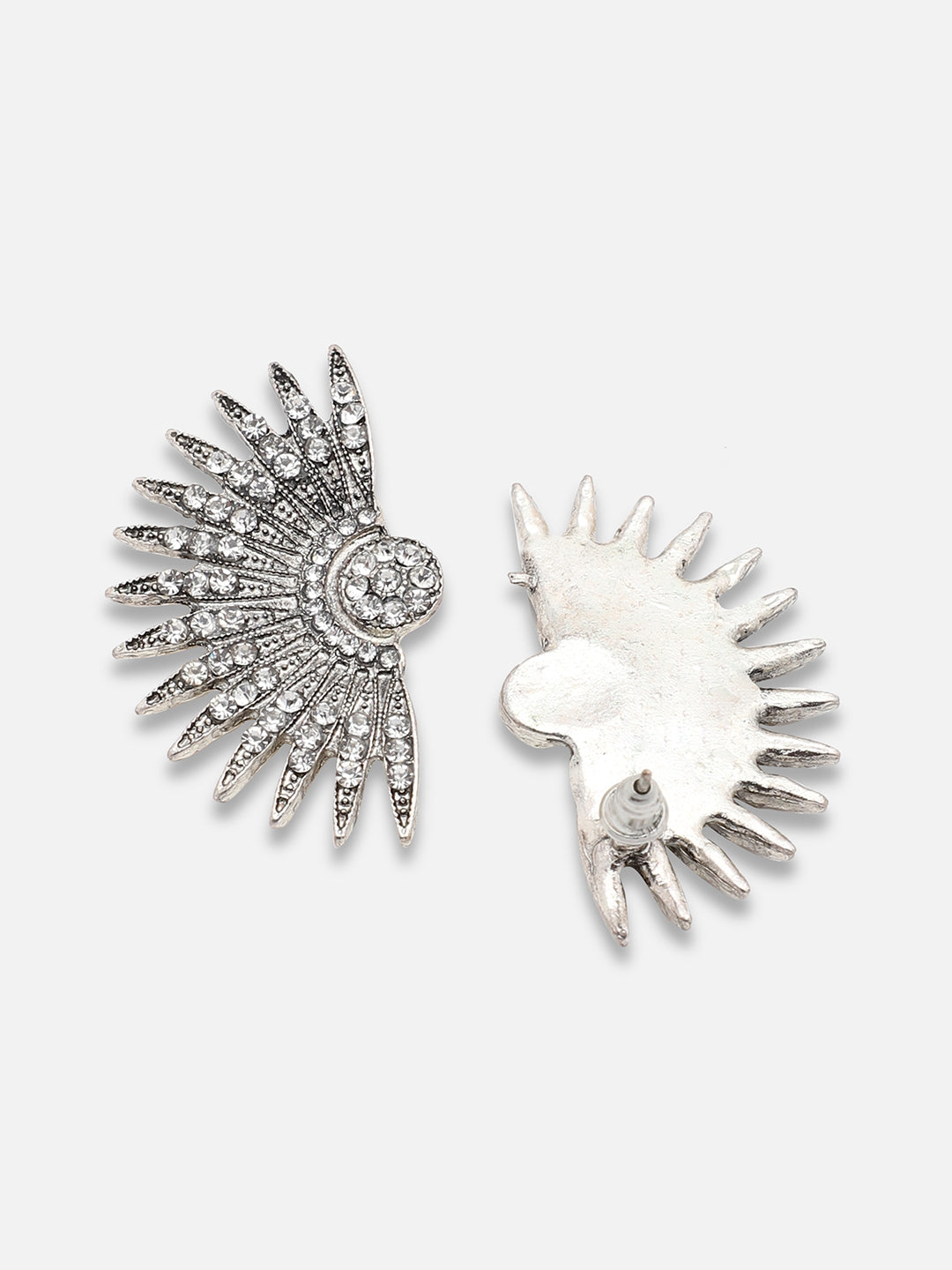 SILVER PLATED PARTY DESIGNER STONE STUD FOR WOMEN