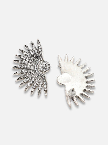 SILVER PLATED PARTY DESIGNER STONE STUD FOR WOMEN