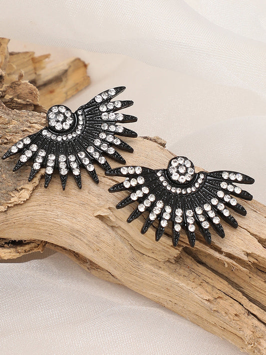 GOLD PLATED PARTY DESIGNER STONE STUD FOR WOMEN