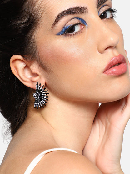 GOLD PLATED PARTY DESIGNER STONE STUD FOR WOMEN