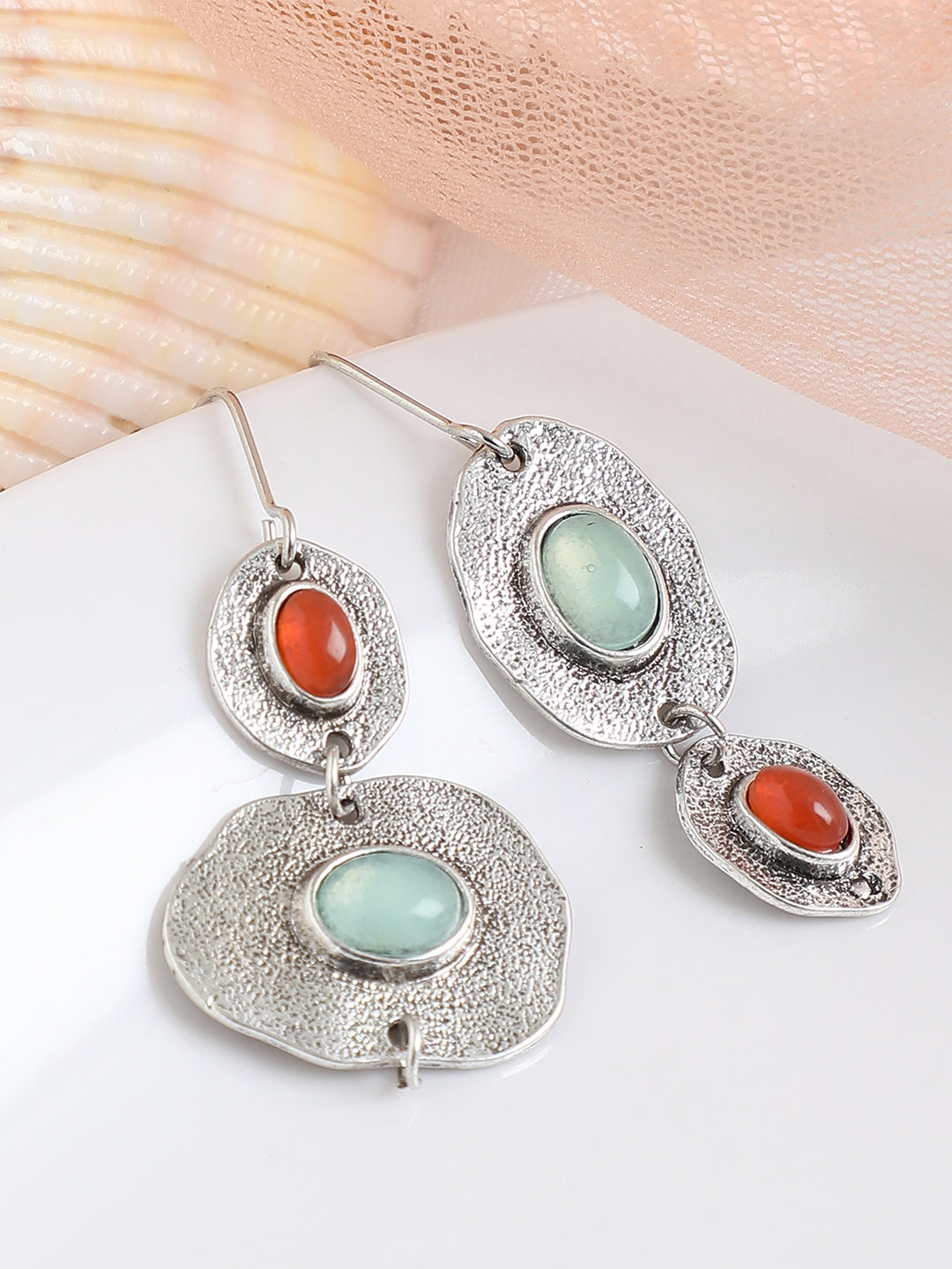 GOLD PLATED PARTY DESIGNER STONE DROP EARRING FOR WOMEN