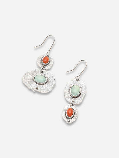GOLD PLATED PARTY DESIGNER STONE DROP EARRING FOR WOMEN
