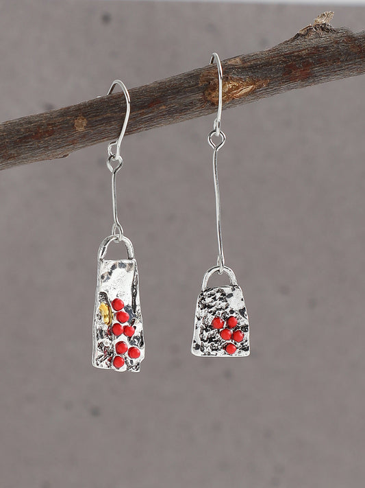 SILVER PLATED PARTY DESIGNER STONE DROP EARRING FOR WOMEN