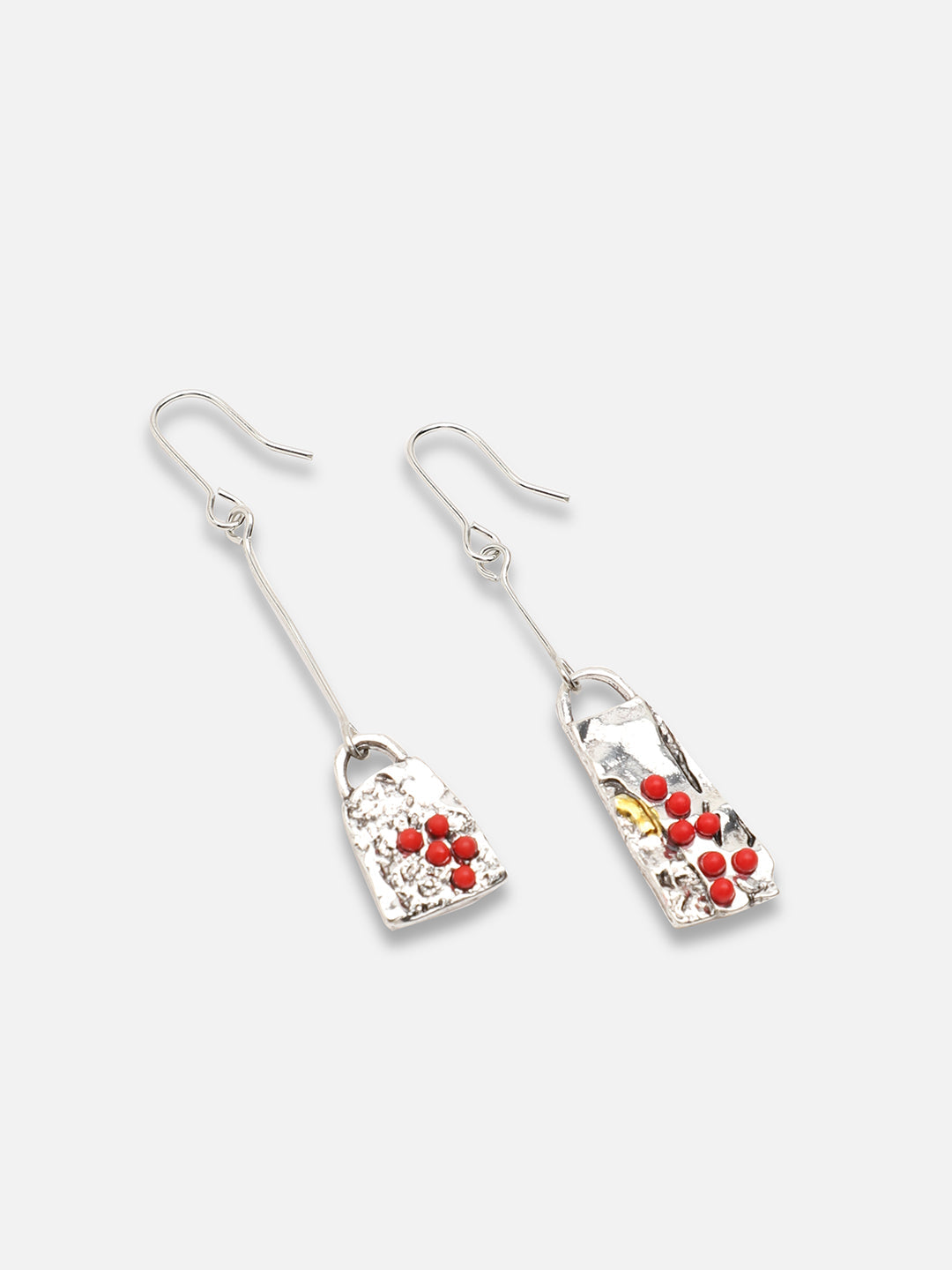 SILVER PLATED PARTY DESIGNER STONE DROP EARRING FOR WOMEN