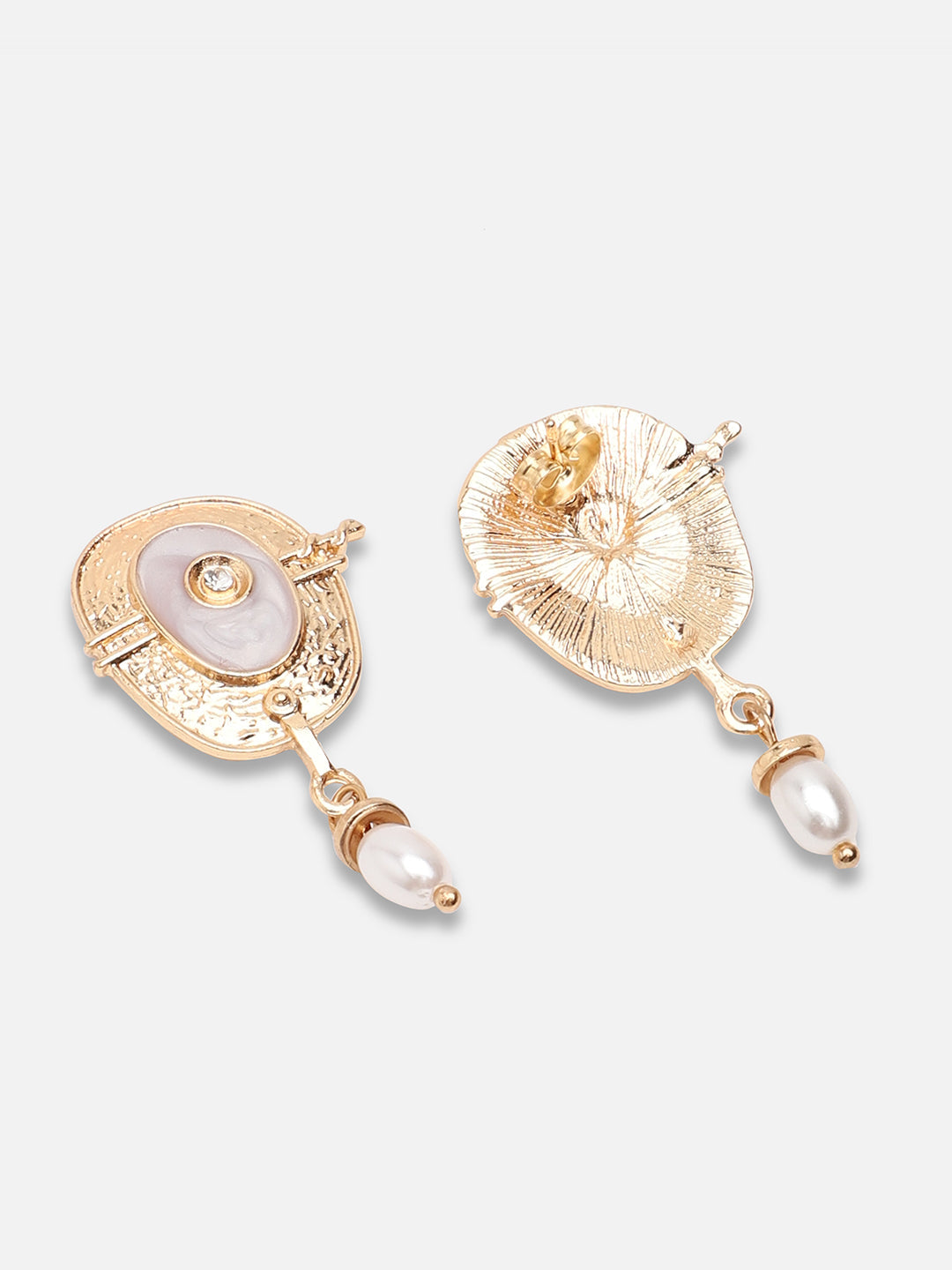 GOLD PLATED PARTY DESIGNER STONE DROP EARRING FOR WOMEN