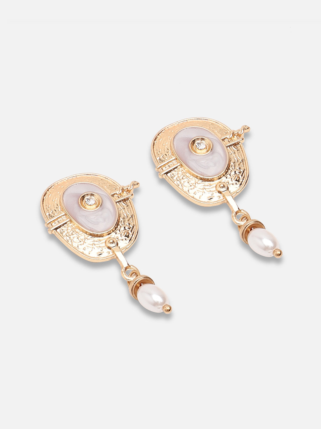 GOLD PLATED PARTY DESIGNER STONE DROP EARRING FOR WOMEN