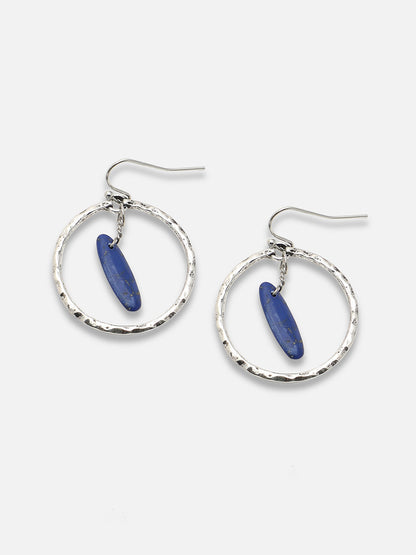 SILVER PLATED PARTY DESIGNER STONE DROP EARRING FOR WOMEN