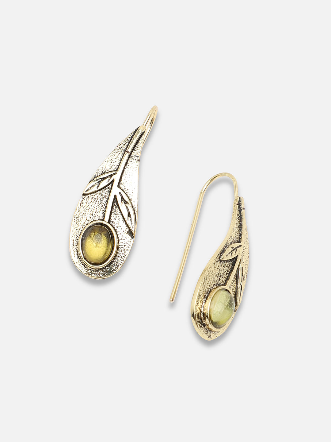 GOLD PLATED PARTY DESIGNER STONE DROP EARRING FOR WOMEN