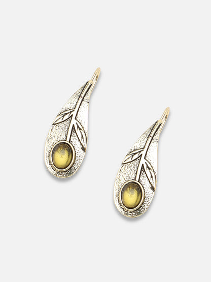 GOLD PLATED PARTY DESIGNER STONE DROP EARRING FOR WOMEN