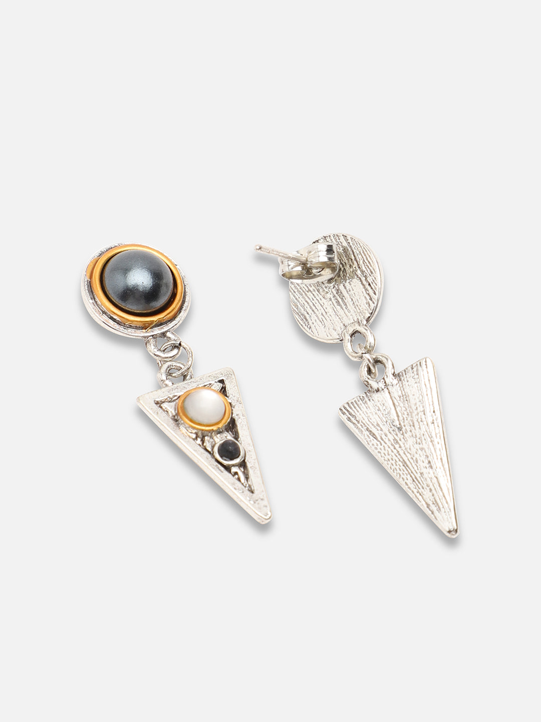 SILVER PLATED PARTY DESIGNER STONE DROP EARRING FOR WOMEN