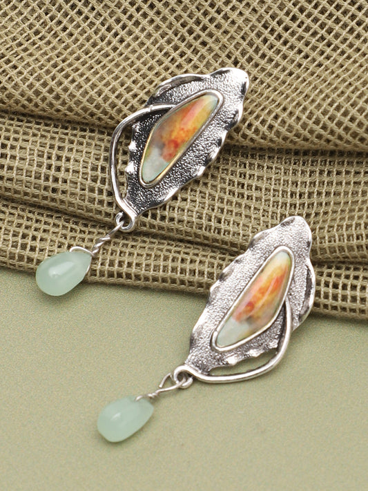 GOLD PLATED PARTY DESIGNER STONE DROP EARRING FOR WOMEN