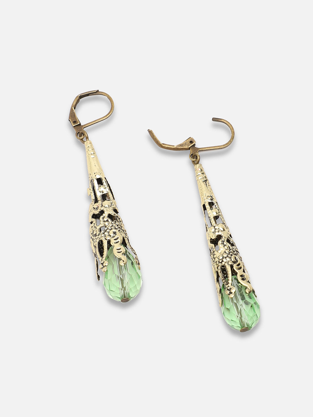 GOLD PLATED PARTY DESIGNER STONE DROP EARRING FOR WOMEN