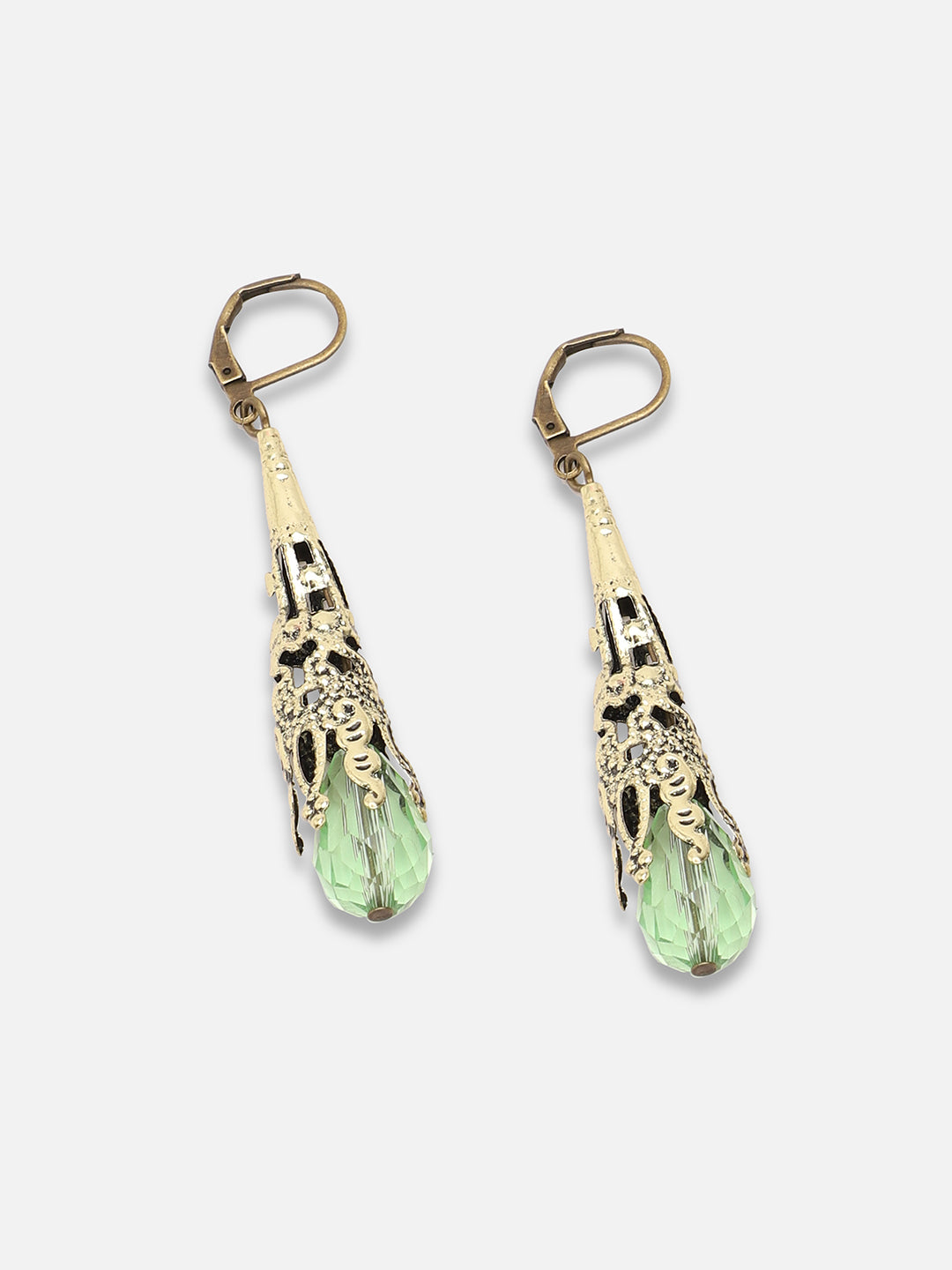 GOLD PLATED PARTY DESIGNER STONE DROP EARRING FOR WOMEN
