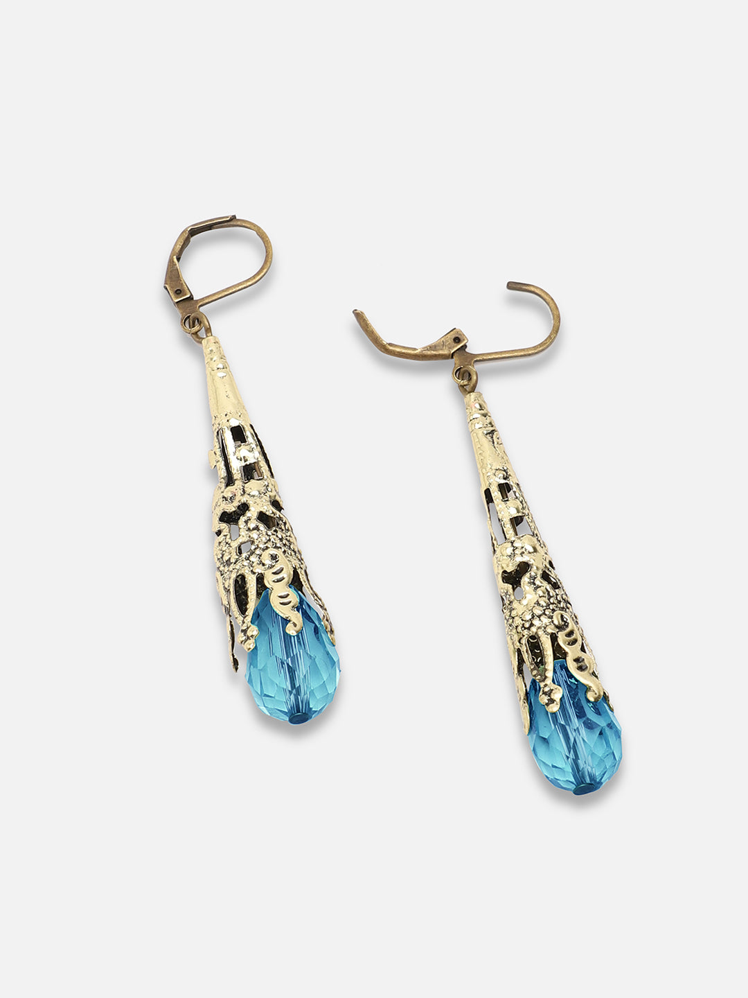 GOLD PLATED PARTY DESIGNER STONE DROP EARRING FOR WOMEN