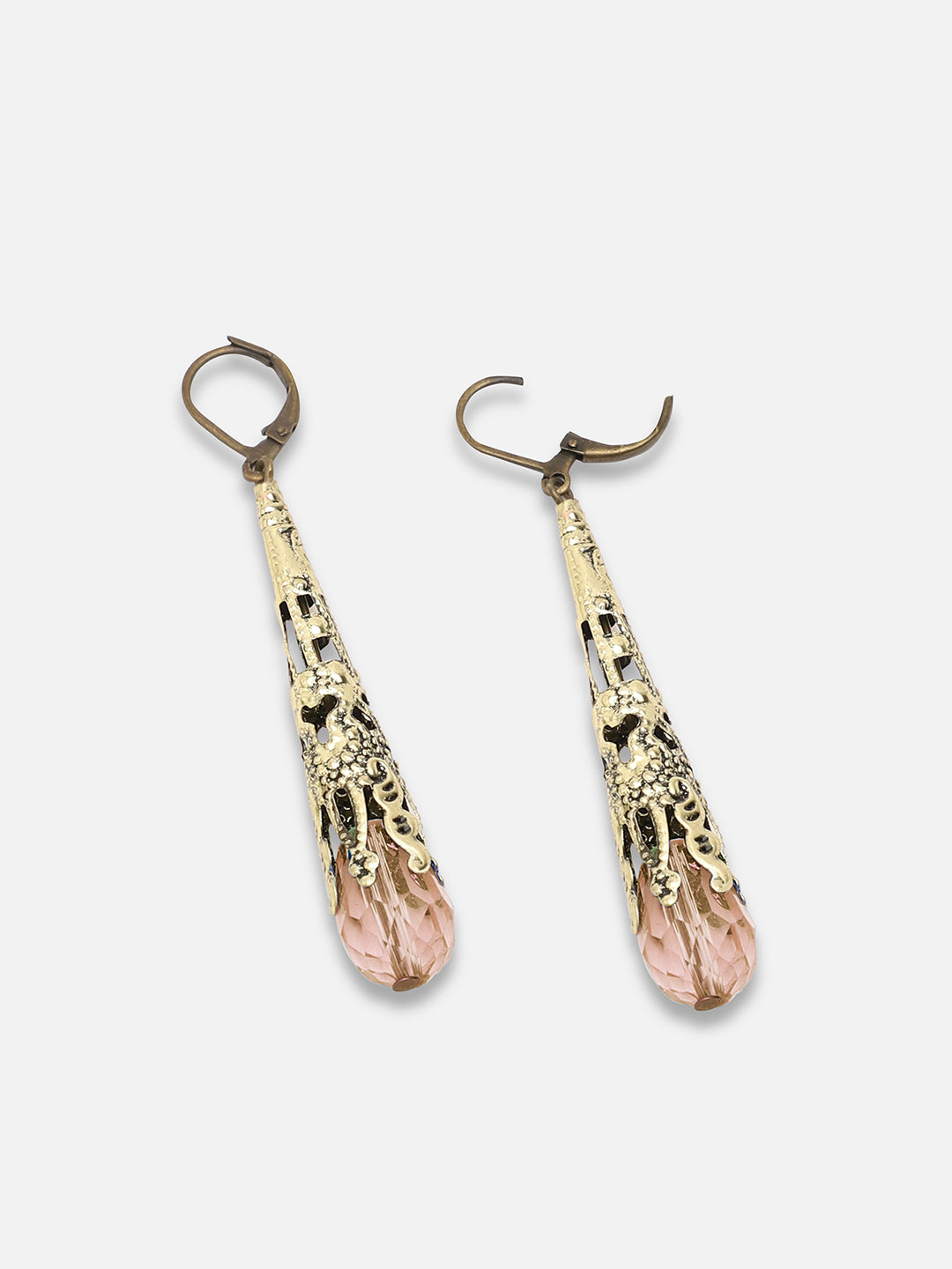 GOLD PLATED PARTY DESIGNER STONE DROP EARRING FOR WOMEN
