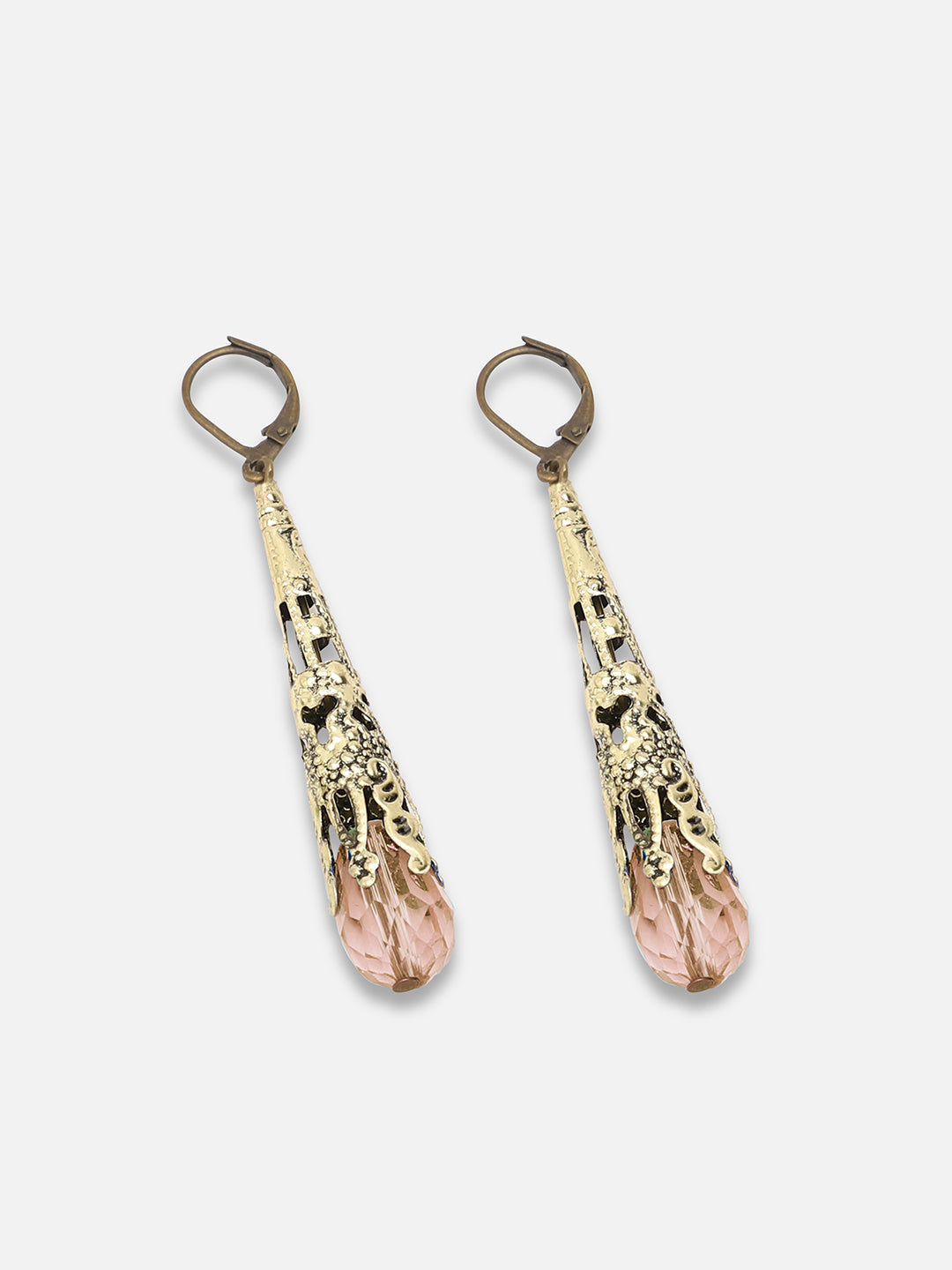 GOLD PLATED PARTY DESIGNER STONE DROP EARRING FOR WOMEN