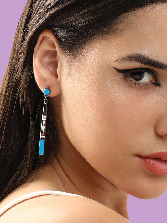 GOLD PLATED PARTY DESIGNER STONE DROP EARRING FOR WOMEN