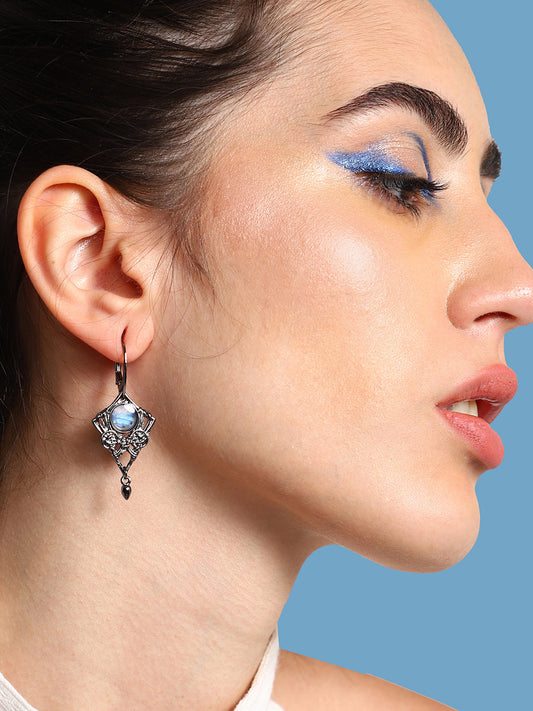 GOLD PLATED PARTY DESIGNER STONE DROP EARRING FOR WOMEN