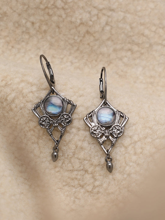 GOLD PLATED PARTY DESIGNER STONE DROP EARRING FOR WOMEN