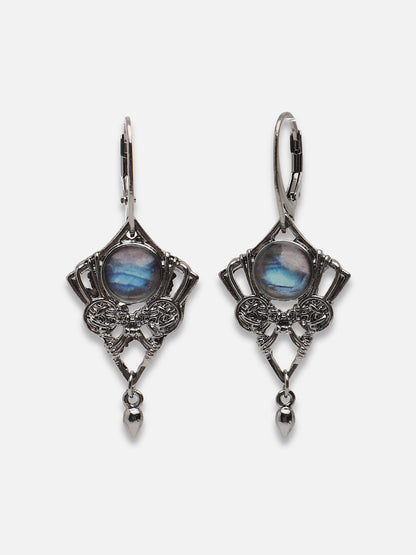 GOLD PLATED PARTY DESIGNER STONE DROP EARRING FOR WOMEN