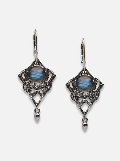 GOLD PLATED PARTY DESIGNER STONE DROP EARRING FOR WOMEN