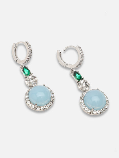 GOLD PLATED PARTY DESIGNER STONE DROP EARRING FOR WOMEN