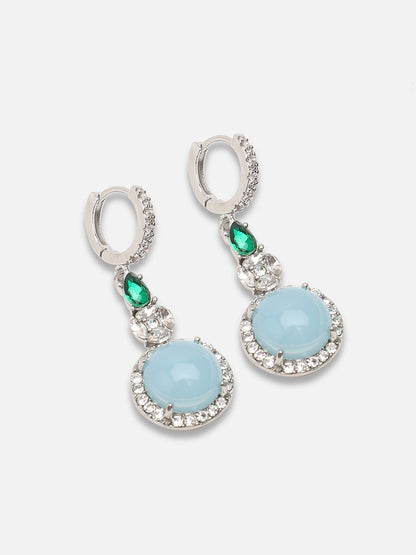 GOLD PLATED PARTY DESIGNER STONE DROP EARRING FOR WOMEN