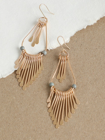GOLD PLATED PARTY DESIGNER STONE DROP EARRING FOR WOMEN