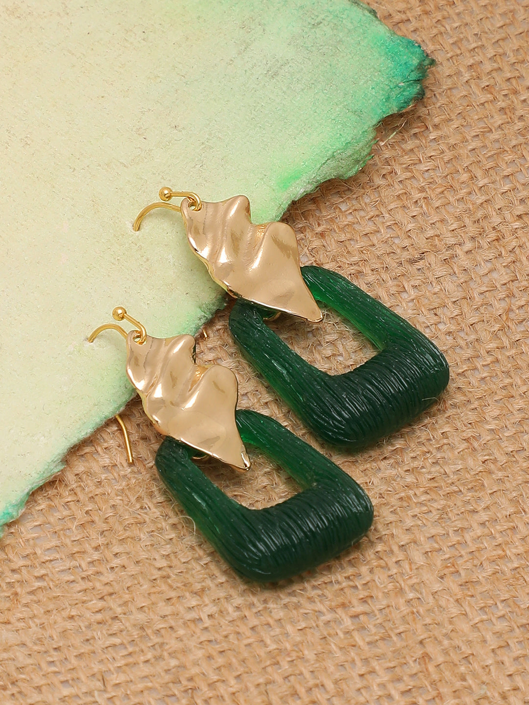 GOLD PLATED PARTY DESIGNER STONE DROP EARRING FOR WOMEN