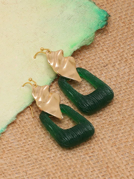 GOLD PLATED PARTY DESIGNER STONE DROP EARRING FOR WOMEN