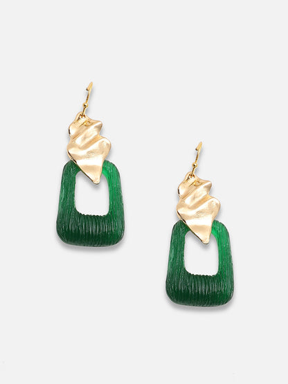 GOLD PLATED PARTY DESIGNER STONE DROP EARRING FOR WOMEN