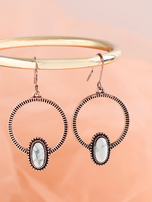 GOLD PLATED PARTY DESIGNER STONE DROP EARRING FOR WOMEN