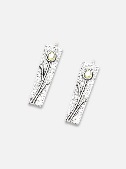GOLD PLATED PARTY DESIGNER STONE DROP EARRING FOR WOMEN