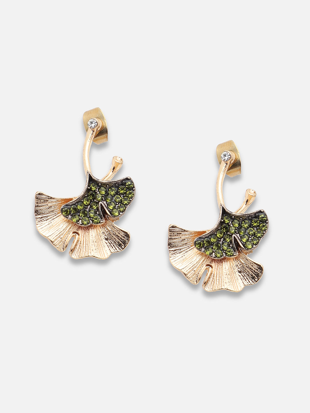 GOLD PLATED PARTY DESIGNER STONE STUD FOR WOMEN