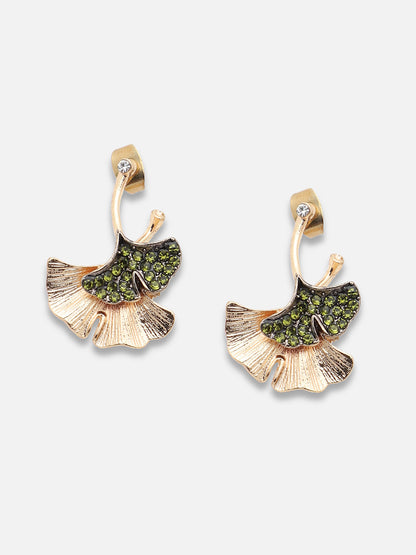 GOLD PLATED PARTY DESIGNER STONE STUD FOR WOMEN