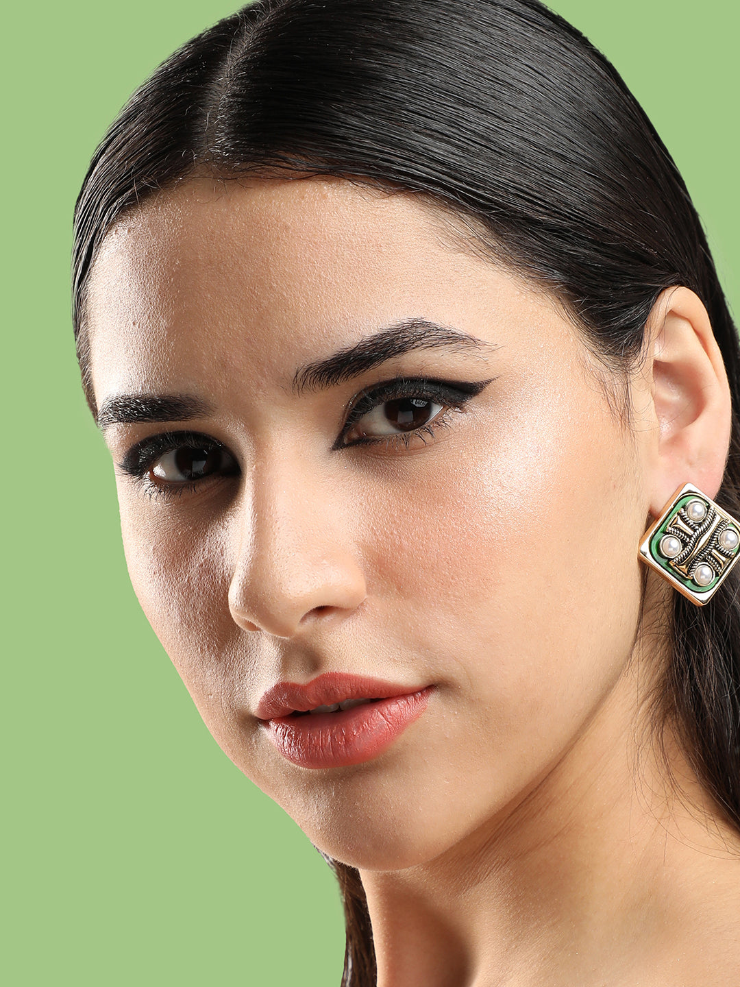 Gold Plated Party Designer Stone Stud For Women