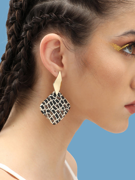 GOLD PLATED PARTY DESIGNER DROP EARRING FOR WOMEN