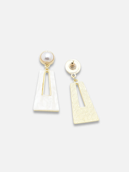 Gold Plated Party Pearls Drop Earring For Women