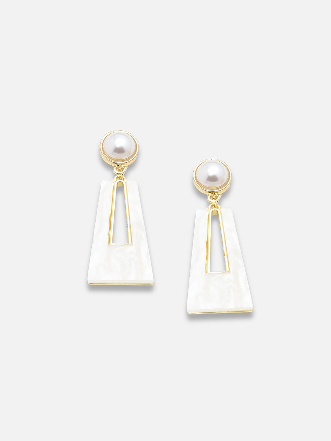 Gold Plated Party Pearls Drop Earring For Women