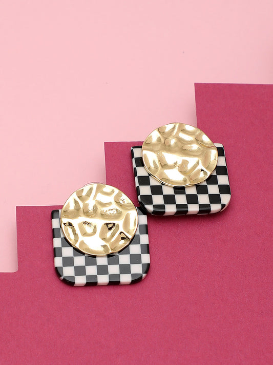 GOLD PLATED PARTY DESIGNER STUD FOR WOMEN