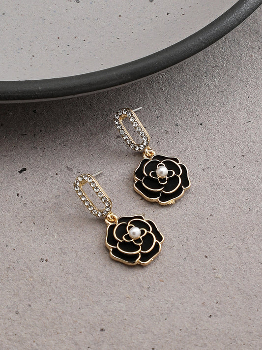 Gold Plated Party Designer Stone Drop Earring For Women