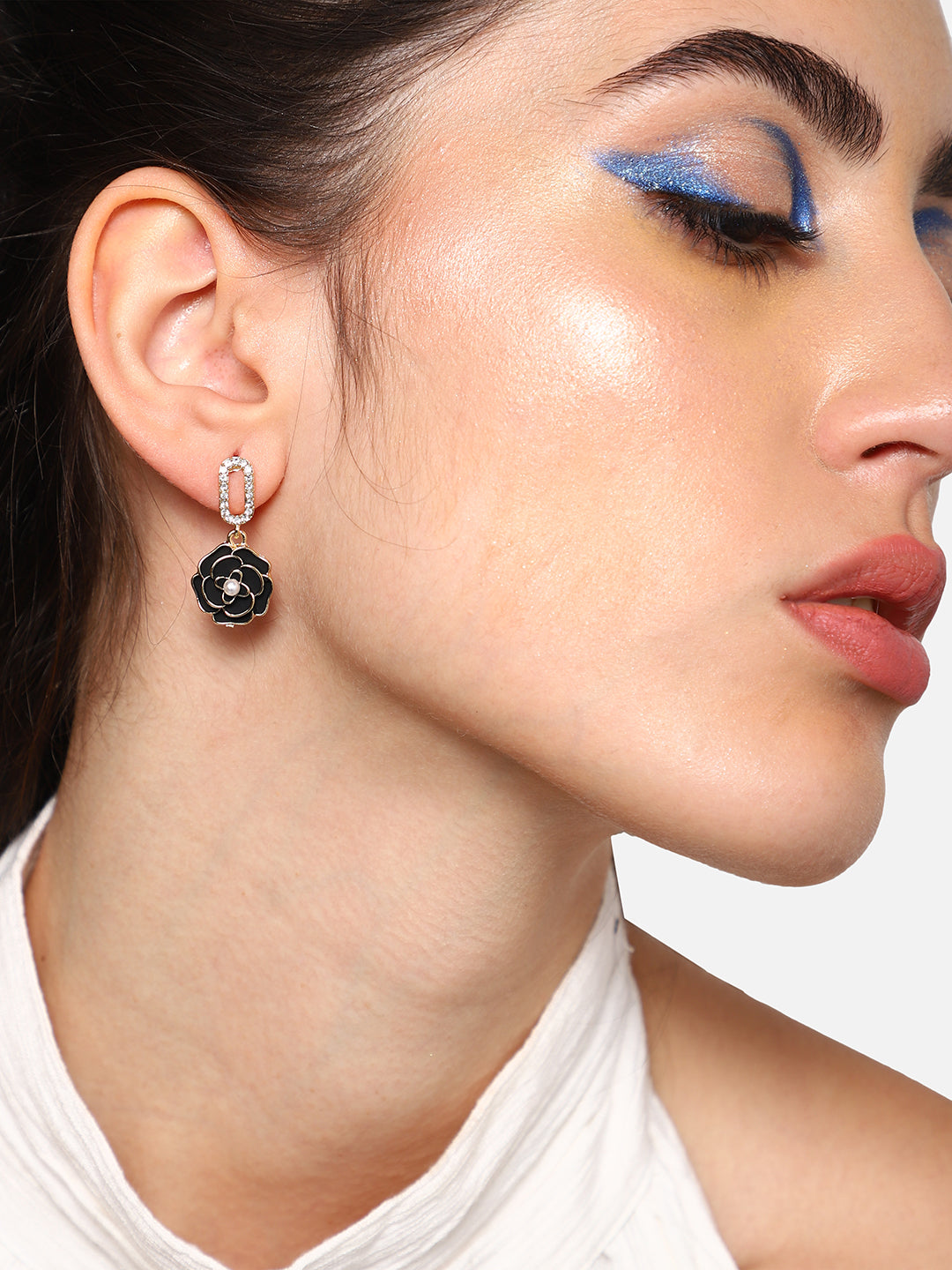 Gold Plated Party Designer Stone Drop Earring For Women