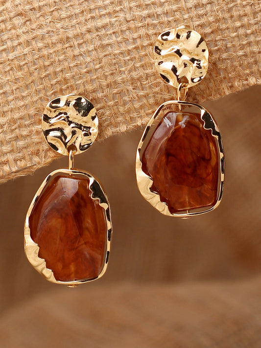Gold Plated Party Designer Stone Drop Earring For Women
