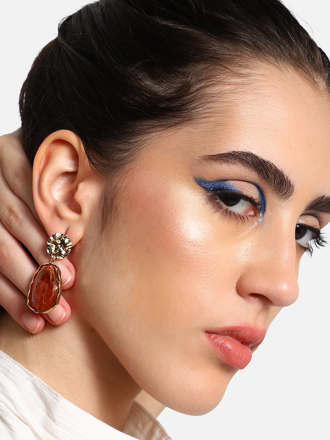 Gold Plated Party Designer Stone Drop Earring For Women